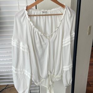 White Free People Bodysuit Blouse